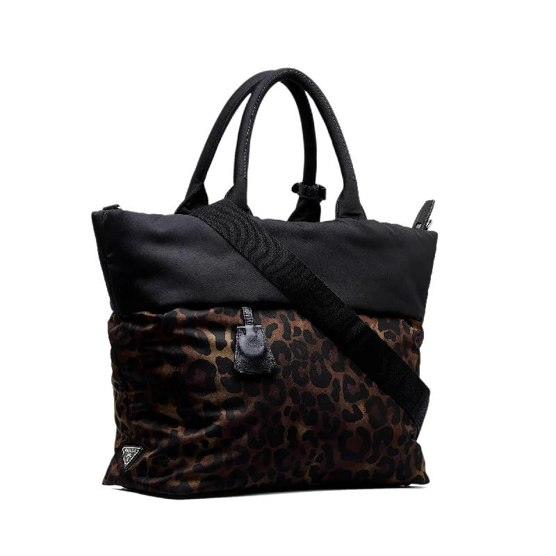 Prada Tessuto Reversible Leopard Print Satchel 8XErkH