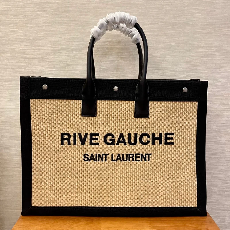 Yves Saint Laurent Rive Gauche Tote Bag In Raffia