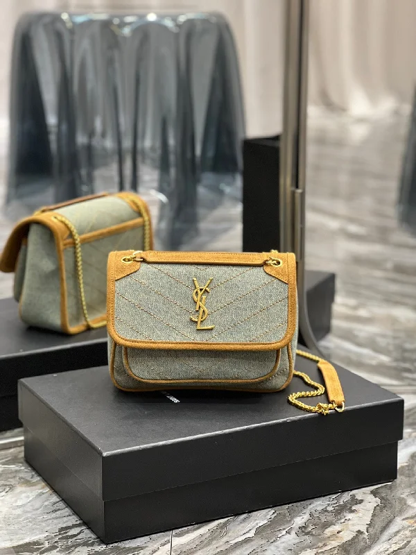 Yves Saint Laurent Niki Mini Chain Bag In Canvas