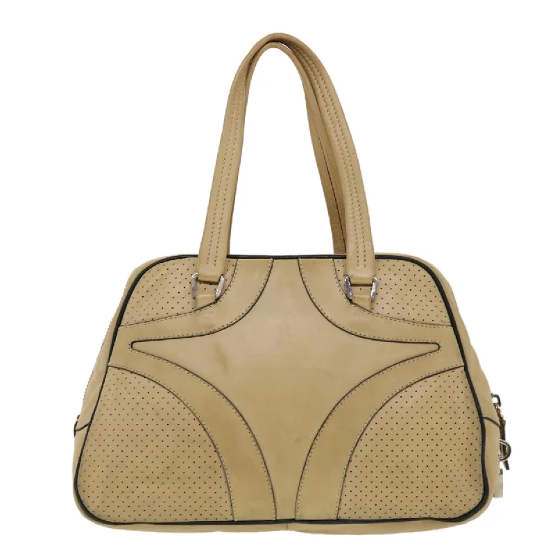 Prada Hand Bag Leather Beige  yb123