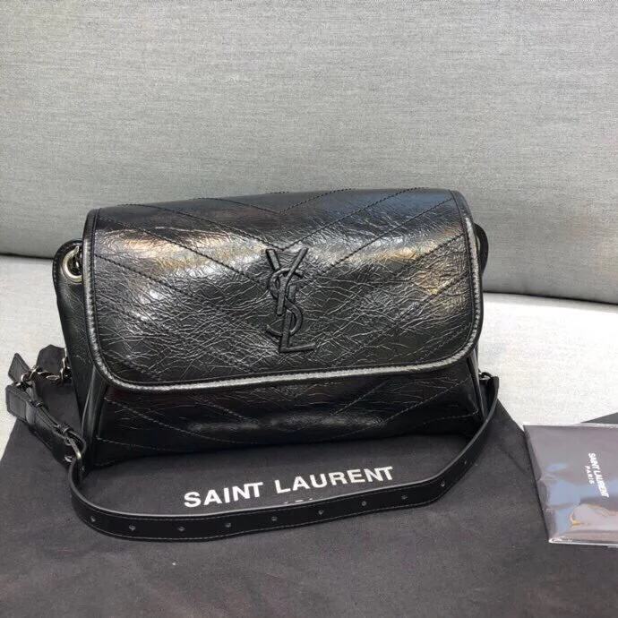 Yves Saint Laurent Niki Medium Crinkled Shoulder Bag