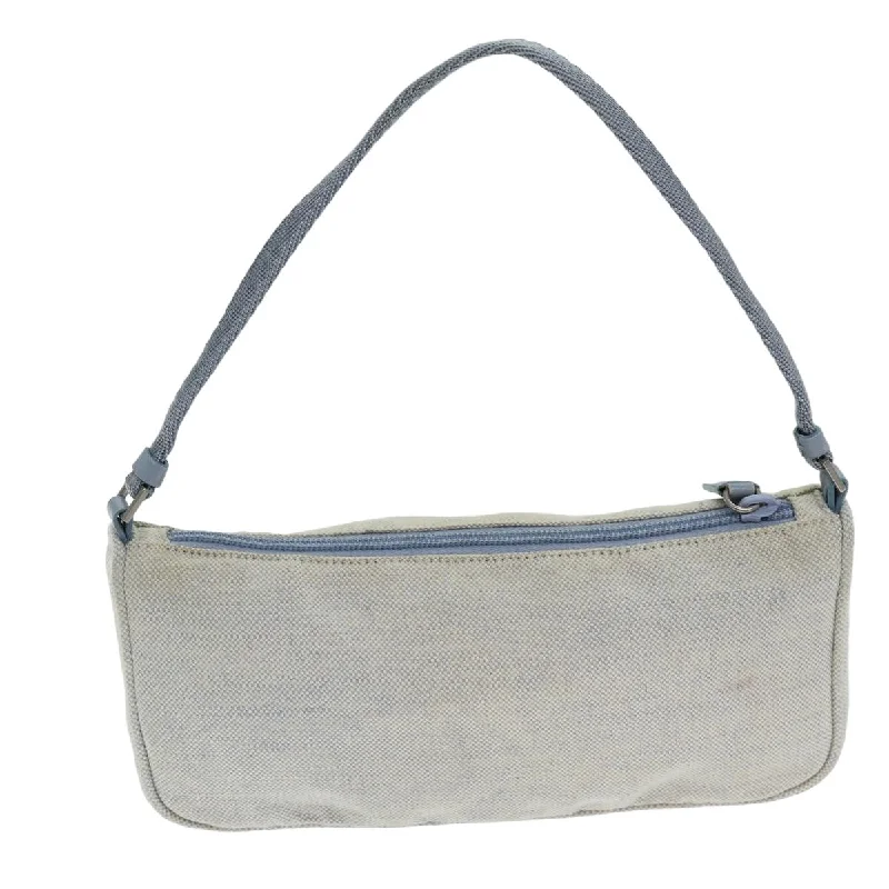 PRADA Accessory Pouch Canvas Light Blue  75801