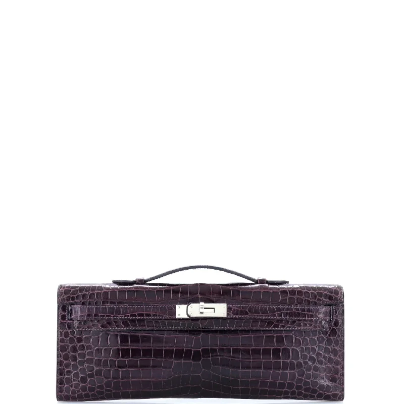 Kelly Cut Pochette Porosus Crocodile