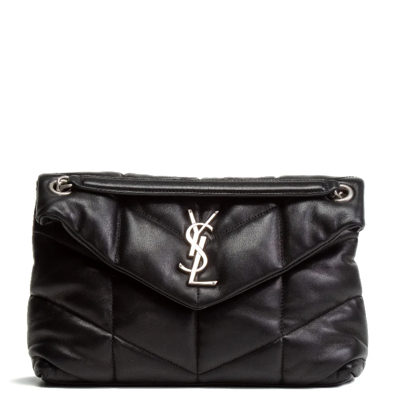 SAINT LAURENT Small Loulou Puffer Shoulder Bag - Black