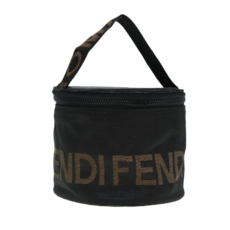 FENDI Vanity Pouch Canvas Black Gold  bs17207