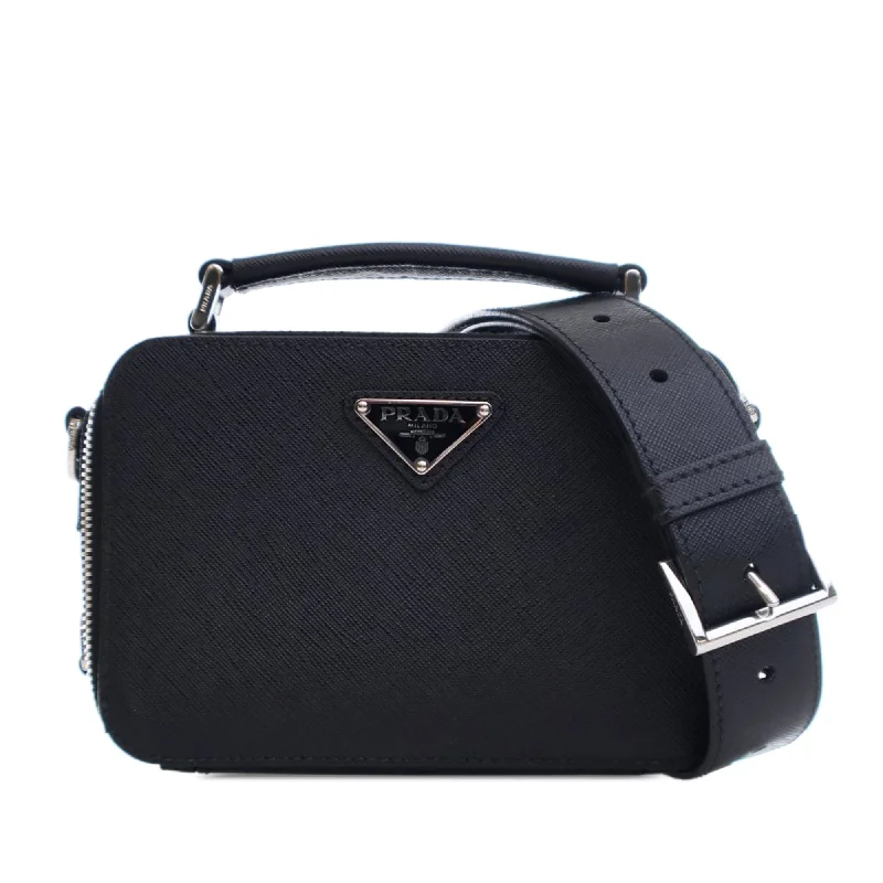 Black Prada Small Saffiano Brique Satchel