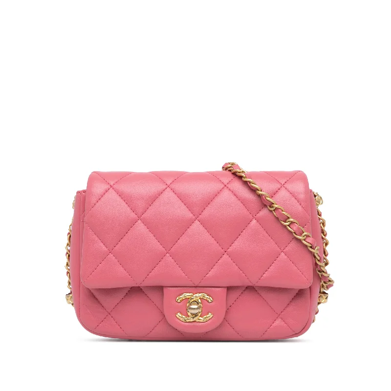 Pink Chanel Small Quilted Lambskin Dynasty Flap Crossbody Bag