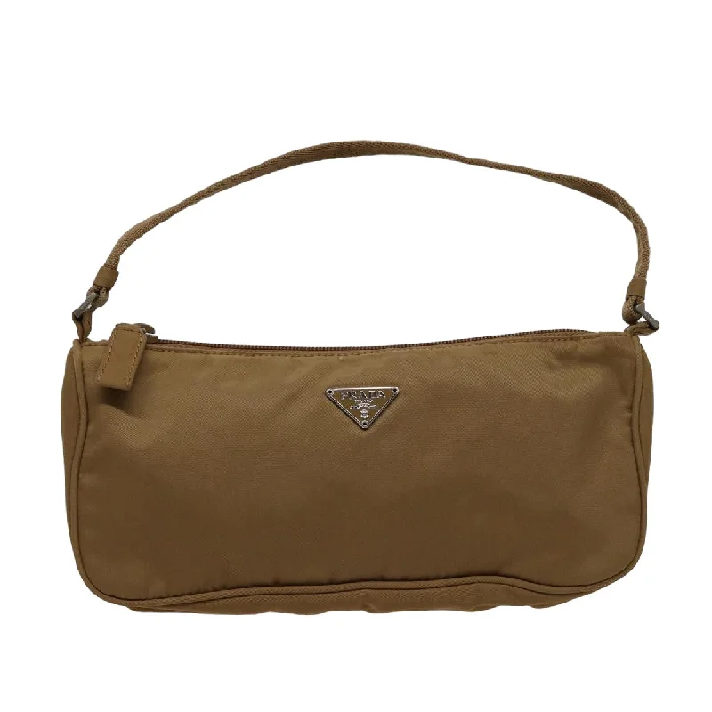 PRADA Accessory Pouch Nylon Beige  77743