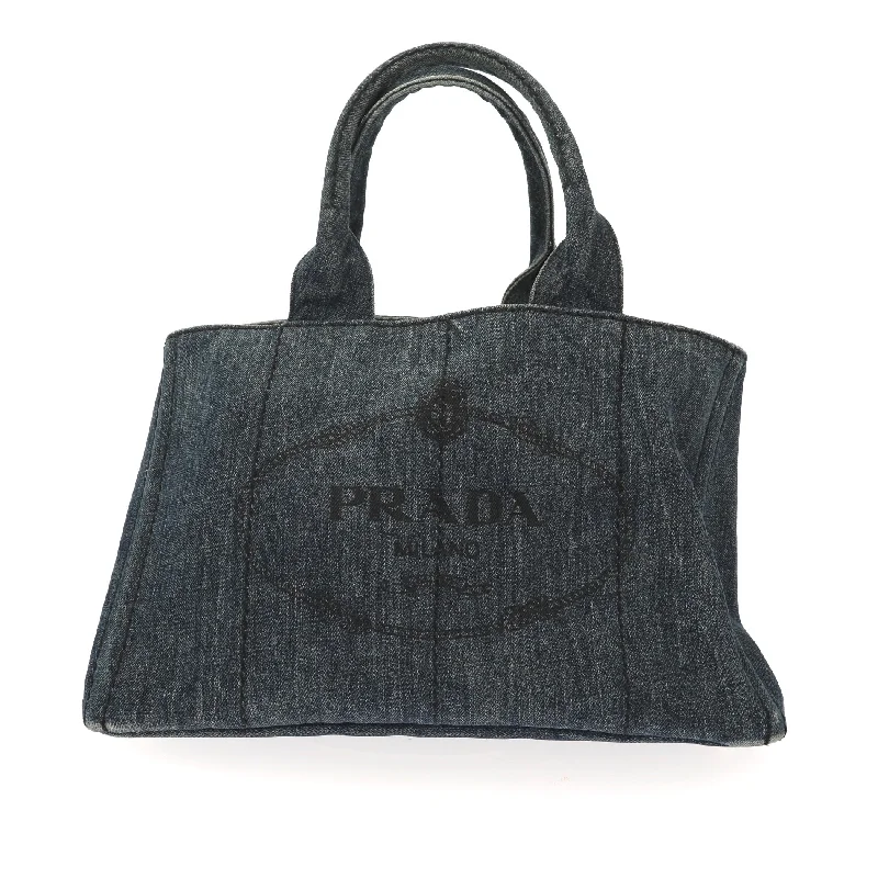 PRADA Canapa Handbag in Blue Denim/Jeans