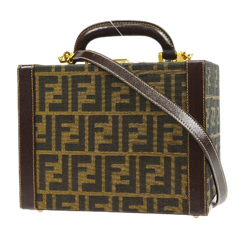 FENDI Zucca 2way Vanity Handbag Brown 66751