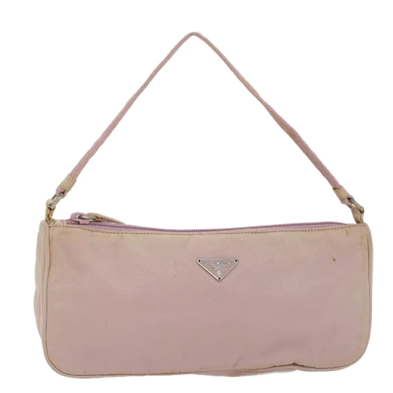 PRADA Accessory Pouch Nylon Pink Auth ar10281