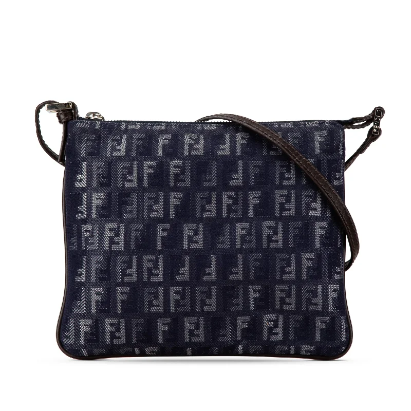 Blue Fendi Zucchino Denim Crossbody