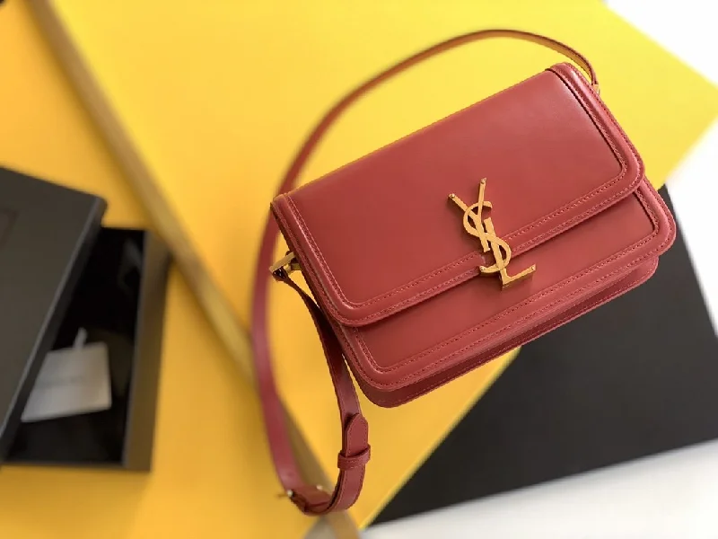 Yves Saint Laurent Solferino Medium Satchel Bag In Box Red With Gold Hardware