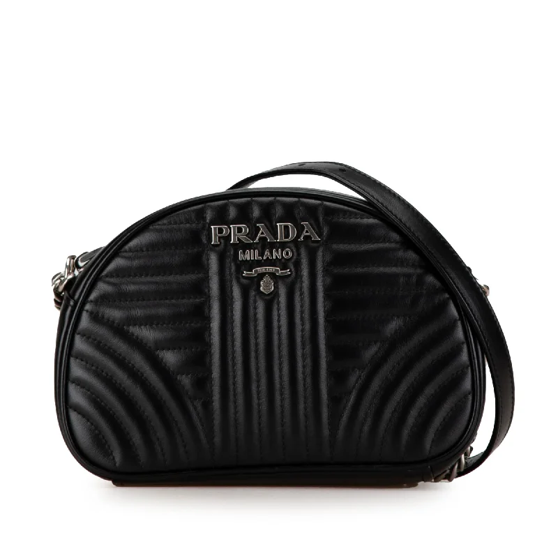 Black Prada Soft Calf Diagramme Crossbody