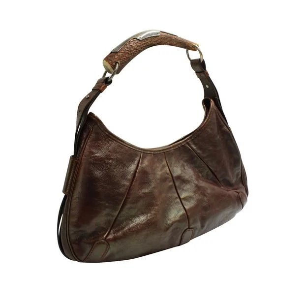 Yves Saint Laurent YSL Brown Vintage Bag - Wooden Top Handle