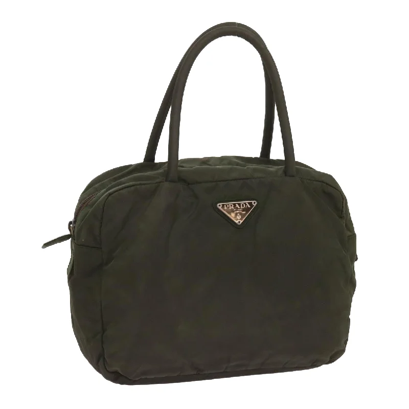 PRADA Hand Bag Nylon Green Auth ac2745