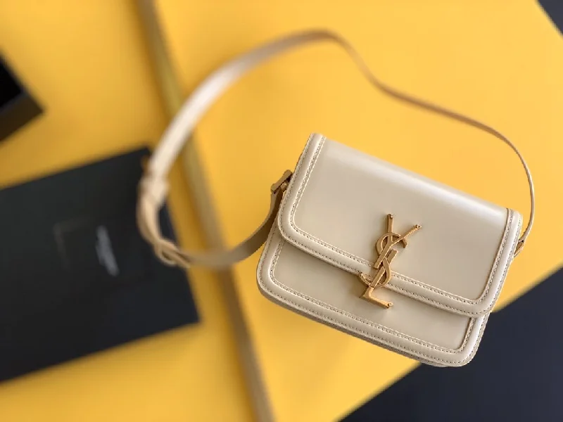 Yves Saint Laurent Solferino Small Satchel Bag Beige In Box With Gold Hardware