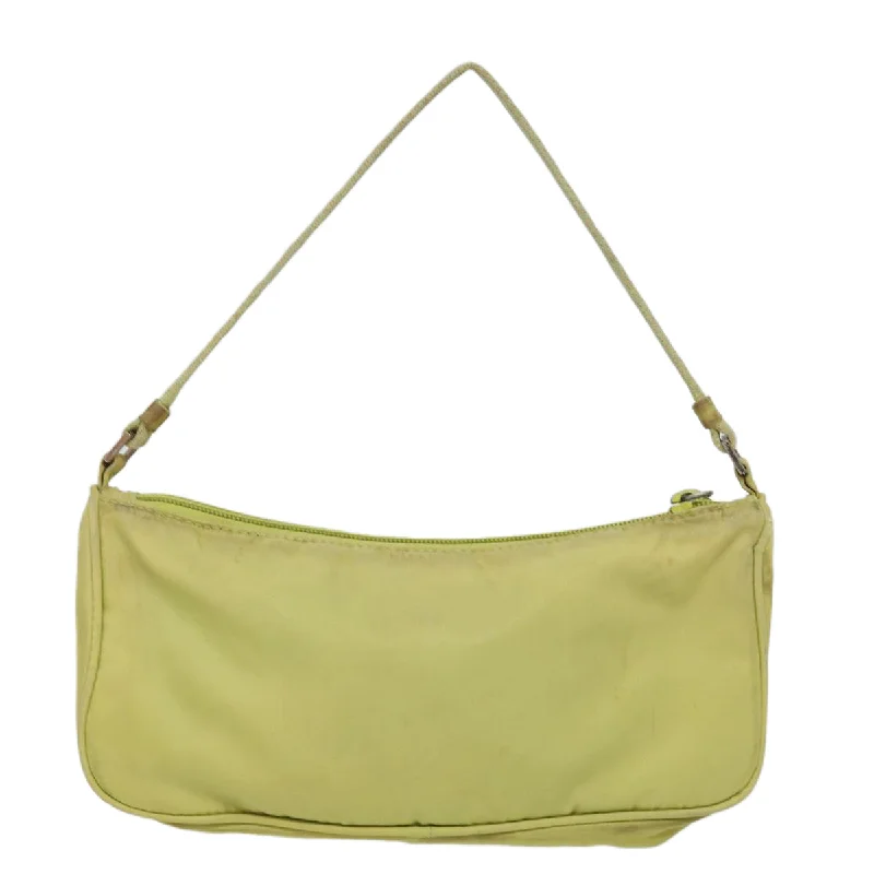 PRADA Accessory Pouch Nylon Lime Yellow Pink  bs15411