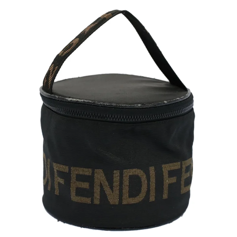 FENDI Vanity Cosmetic Pouch Canvas Black  54858