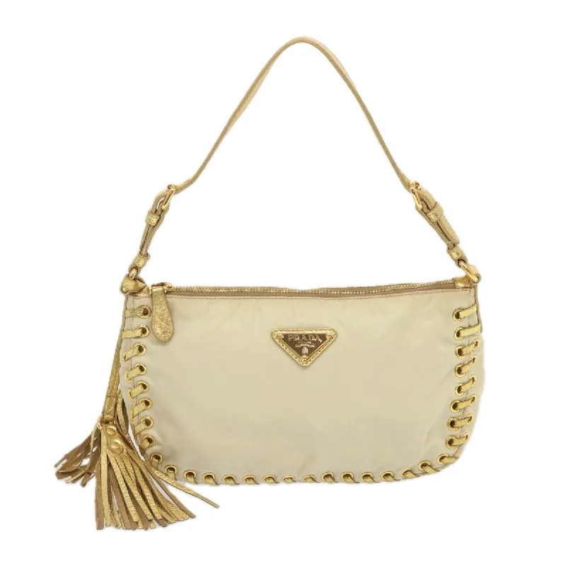 PRADA Accessory Pouch Nylon Cream  67745