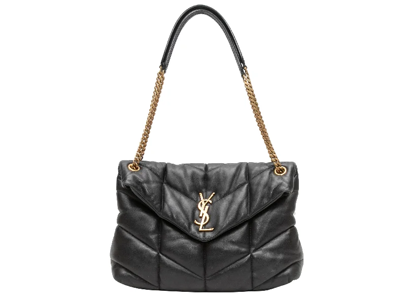 Black Saint Laurent Large Loulou Puffer Shoulder Bag