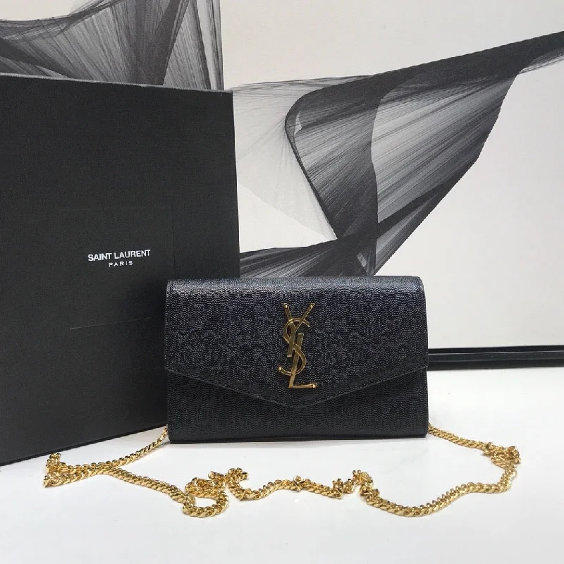 Yves Saint Laurent Uptown Chain Wallet Black