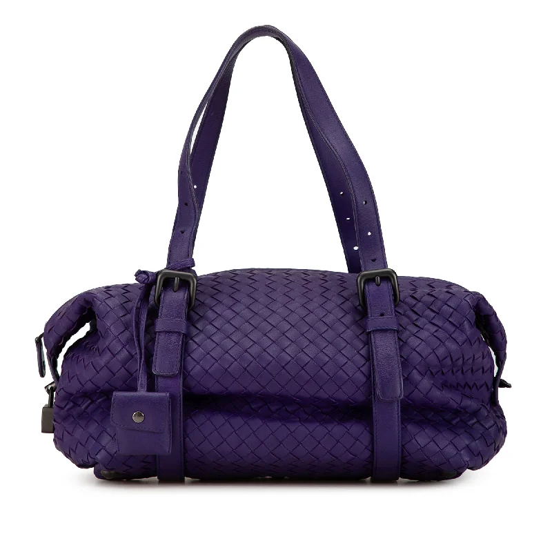 Purple Bottega Veneta Intrecciato Montaigne Shoulder Bag