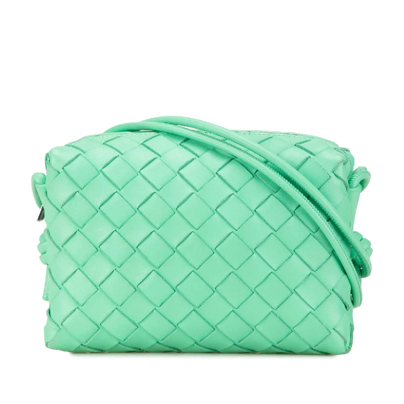 Green Bottega Veneta Mini Nappa Intrecciato Loop Camera Bag