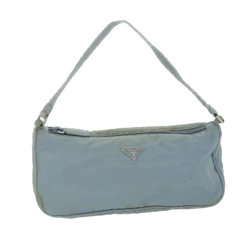 PRADA Accessory Pouch Nylon Light Blue Auth bs8953