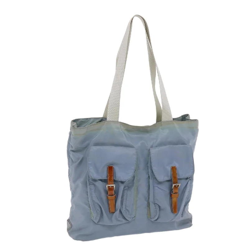 PRADA Tote Bag Nylon Light Blue Auth 49298