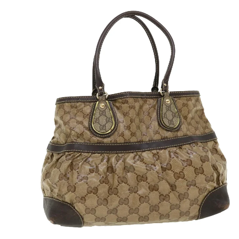 Gucci Gg Canvas Tote Bag Coated Beige