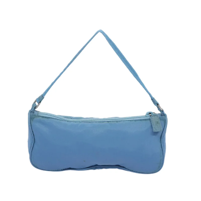 PRADA Accessory Pouch Nylon Blue  yk10595