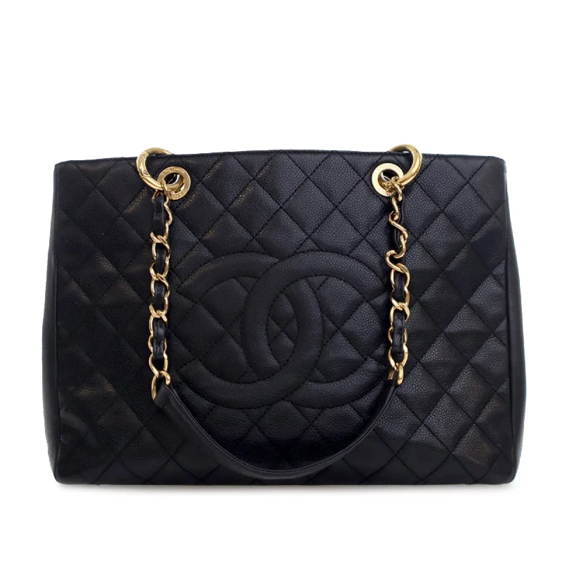 Black Chanel Caviar Grand Shopping Tote