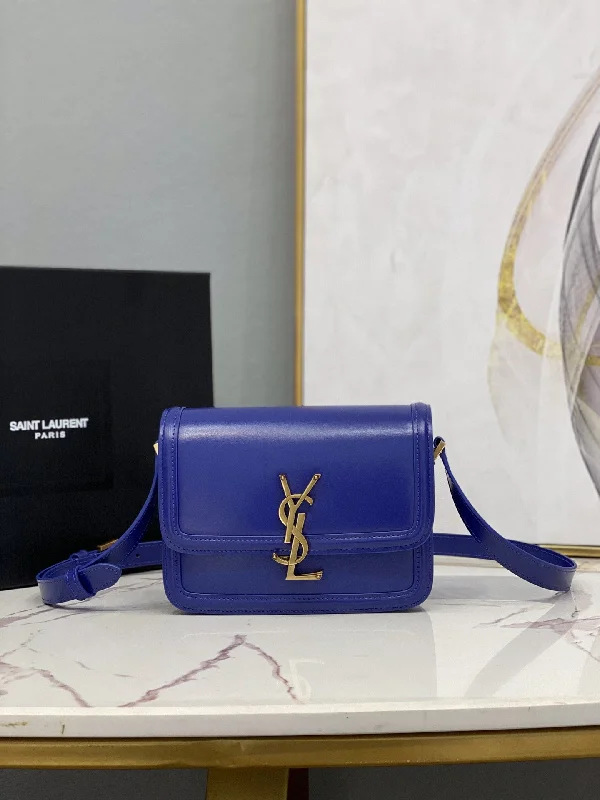 Yves Saint Laurent Solferino Small Satchel In Box Navy Blue