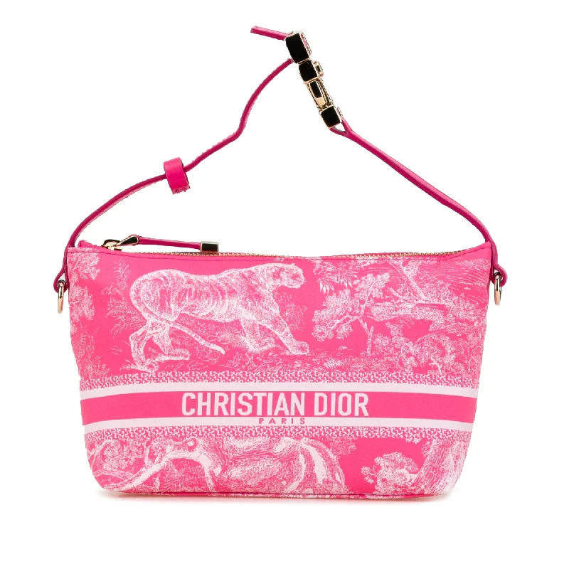 Pink Dior Medium Technical Fabric Toile de Jouy Reverse DiorTravel Nomad Pouch Handbag