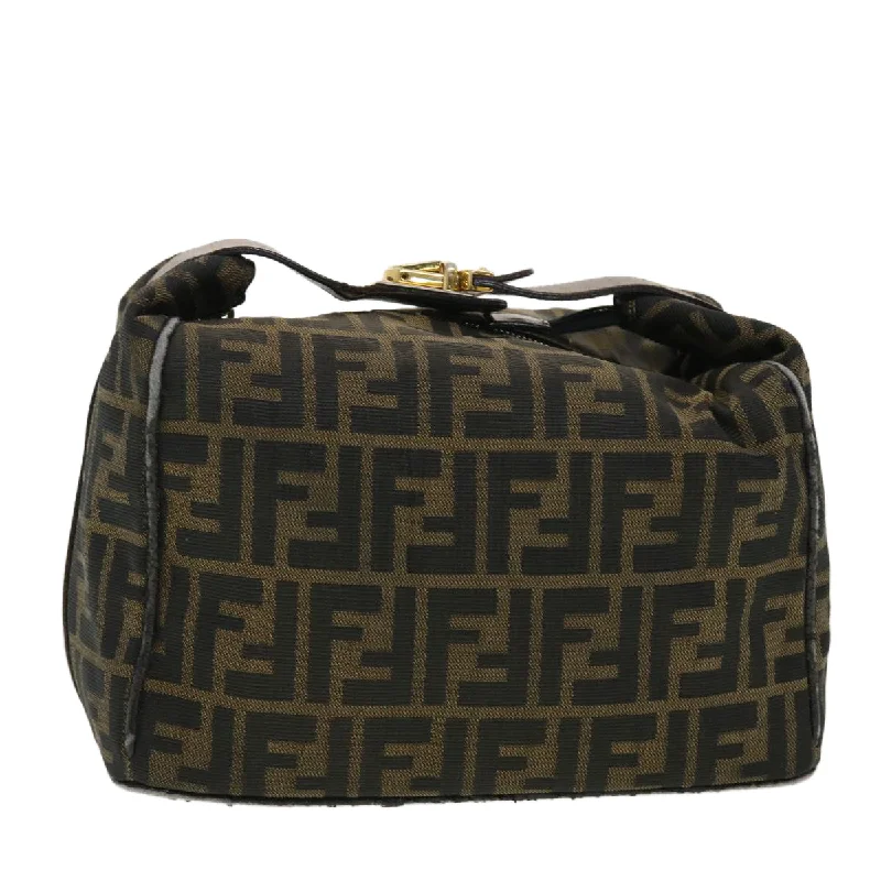 FENDI Vanity Zucca Canvas Cosmetic Pouch Black Brown  40323