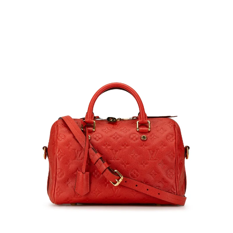 Red Louis Vuitton Monogram Empreinte Speedy Bandouliere 25 Satchel