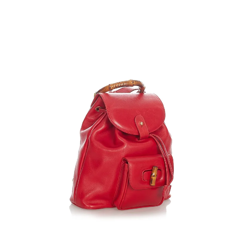 Gucci Bamboo Leather Drawstring Mini Backpack (HWMiaE)