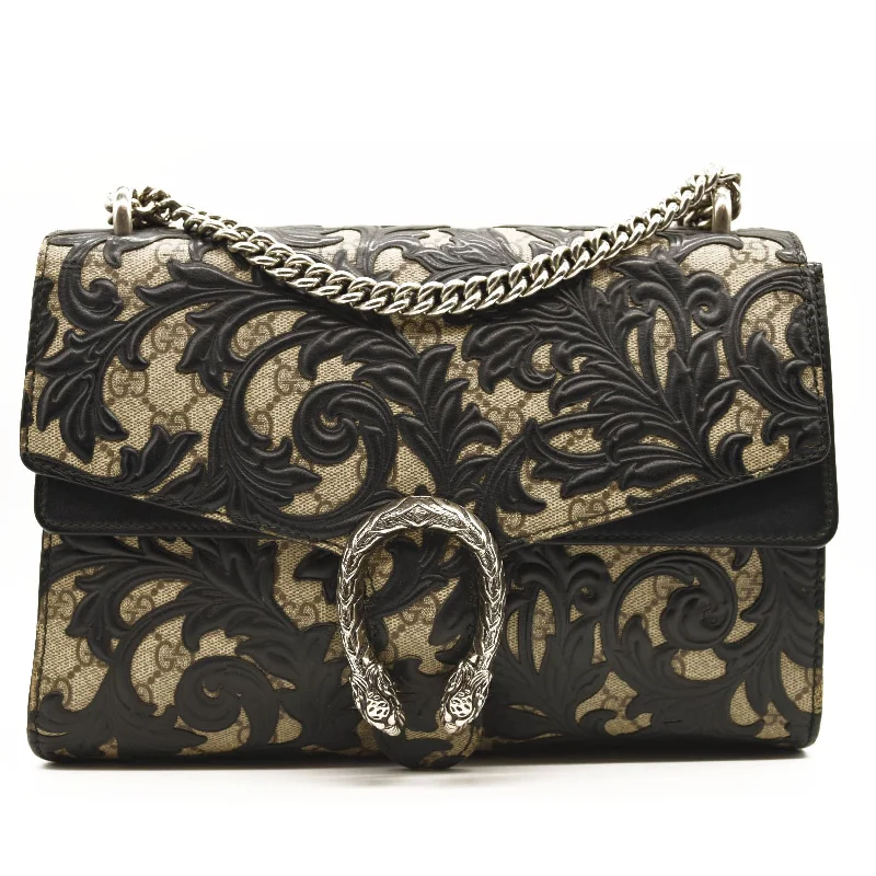 Gucci Dionysus Shoulder Bag GG Supreme Arabesque Medium Black/Beige