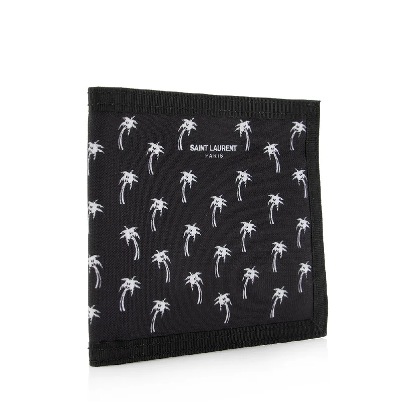 Saint Laurent Canvas Palm Tree Bifold Wallet 17875