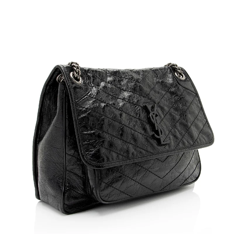 Saint Laurent Crinkled Calfskin Monogram Niki Large Shoulder Bag 0VXkR6