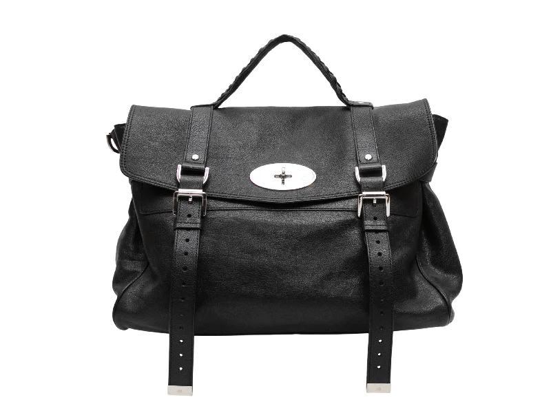 Black Mulberry Alexa Leather Satchel