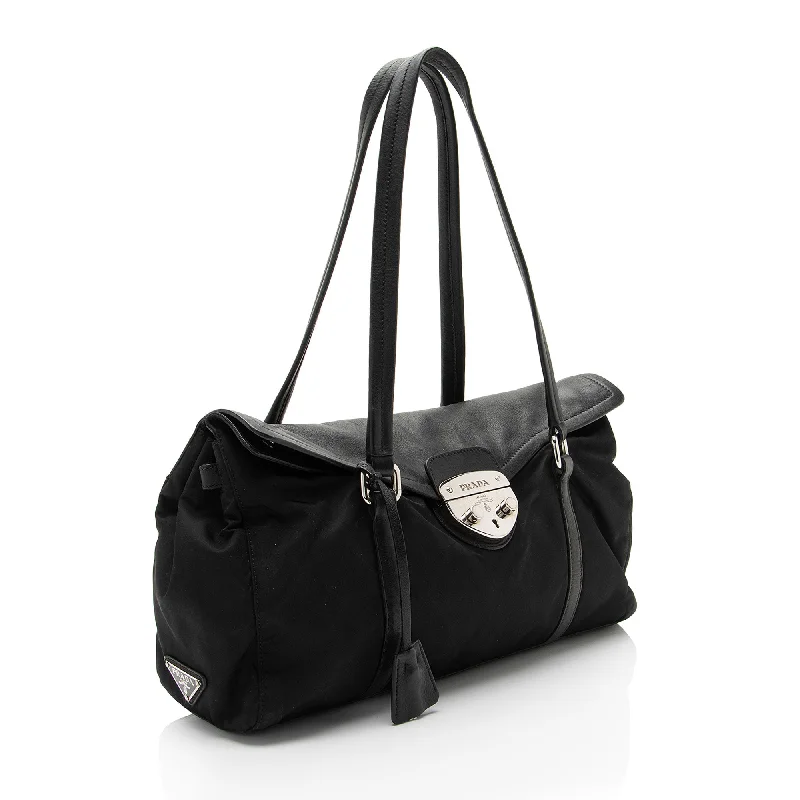 Prada Tessuto Pushlock Foldover Satchel npkPQP