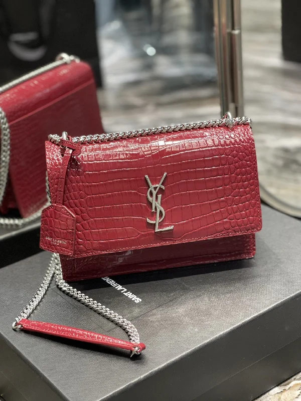 Yves Saint Laurent Sunset Medium Chain Bag Red