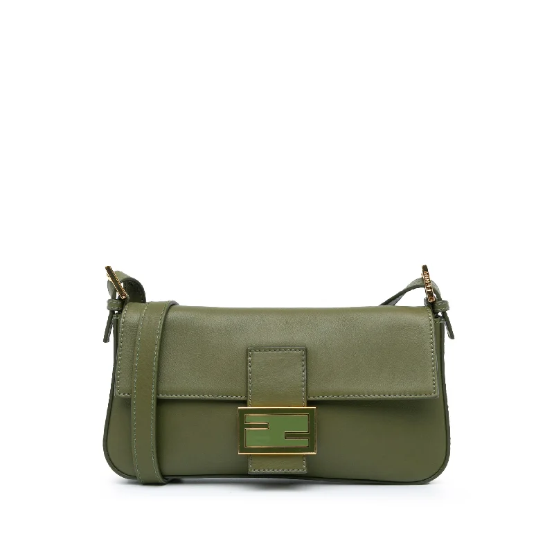 Green Fendi Leather Baguette Crossbody