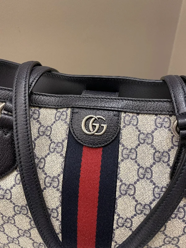 Gucci Ophidia GG Tote Beige/ Blue GG Supreme Canvas