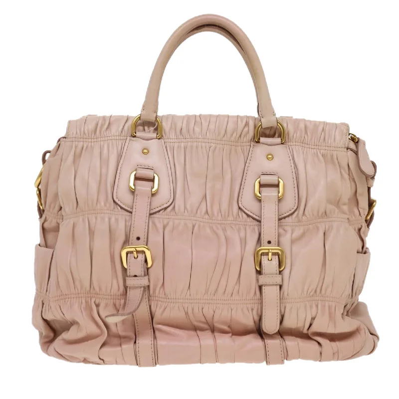 Prada Hand Bag Leather 2way Pink  am4199