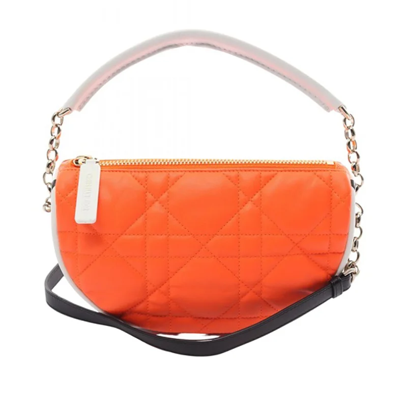 Orange Dior Small Lambskin Cannage Dior Vibe Hobo Satchel