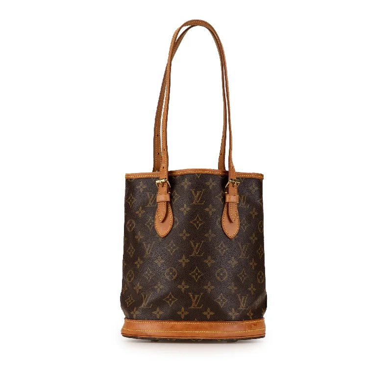 Brown Louis Vuitton Monogram Petit Bucket