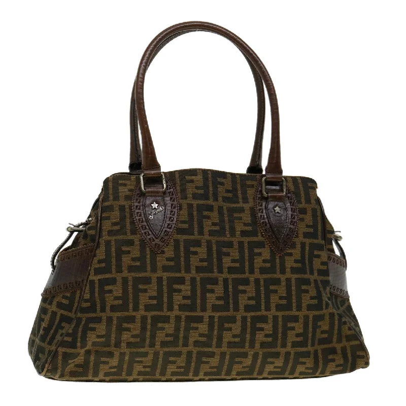 FENDI Tote Bag Zucca Canvas Brown  ac845